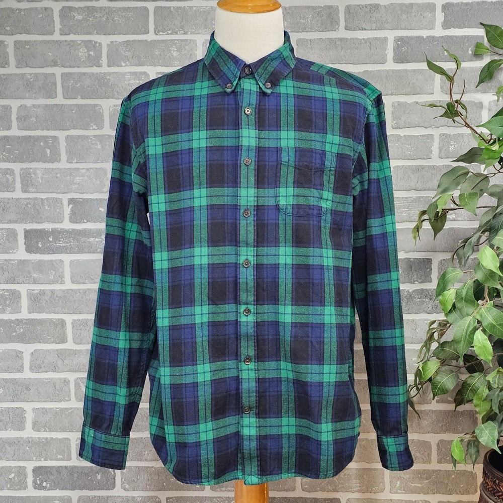 Lands End Mens XL Tall Traditional Fit Plaid Flannel Shirt Long Sleeve Cabincore